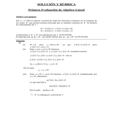 (Ultimate) solución y rúbrica algebra lineal primera evaluación 2013 t1