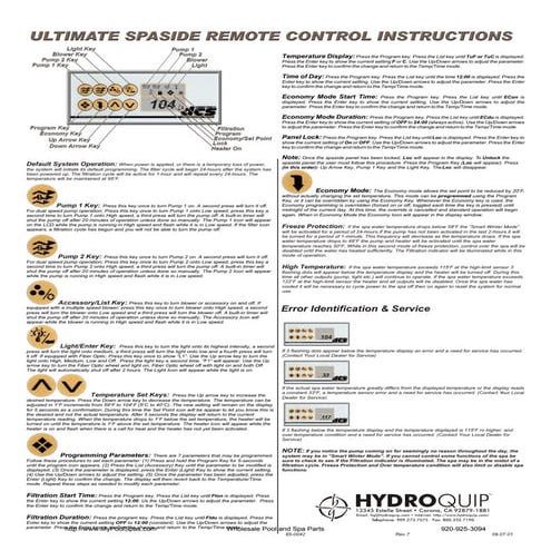 Ultimate spaside instruction sheet