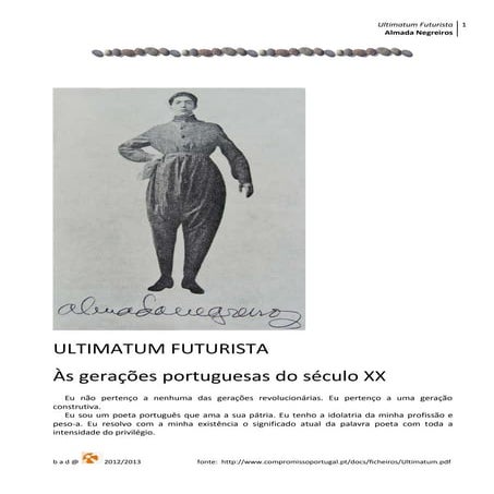 Ultimatum futurista -  almada negreiros