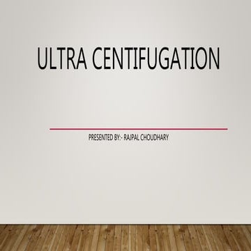Ultra centrifugation