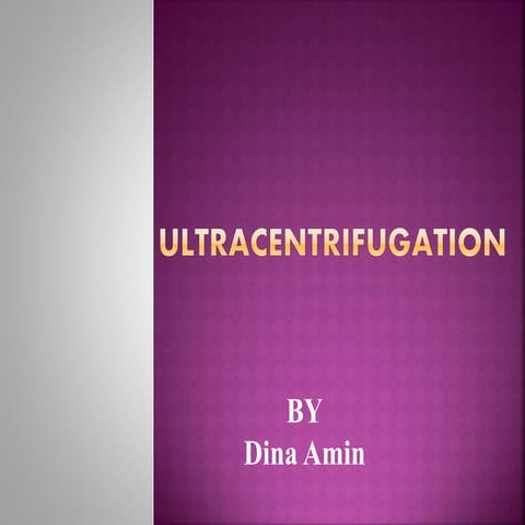 Analytical Ultracentrifugation of protein.