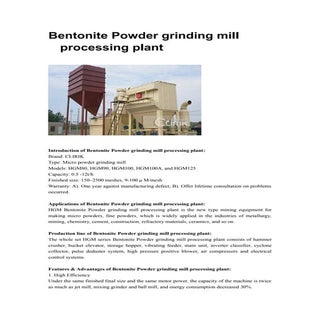 bentonite grinding mill manufacturer 