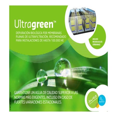 Ultragreen- depuración biológica membranas planas de ultrafiltracion