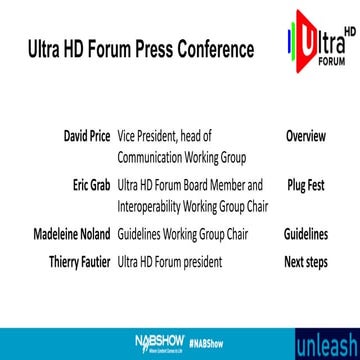 Ultra HD Forum NAB 2016 Press Conference