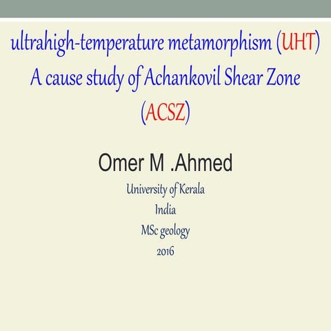 Ultra high temperature metamorphism