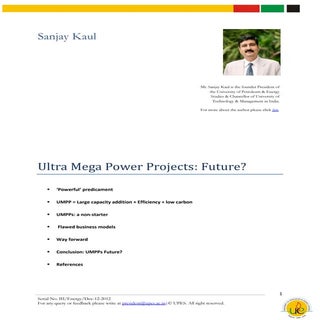 Ultra mega power plants  future