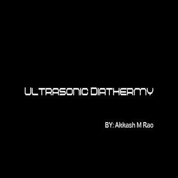 Ultrasonic Diathermy 