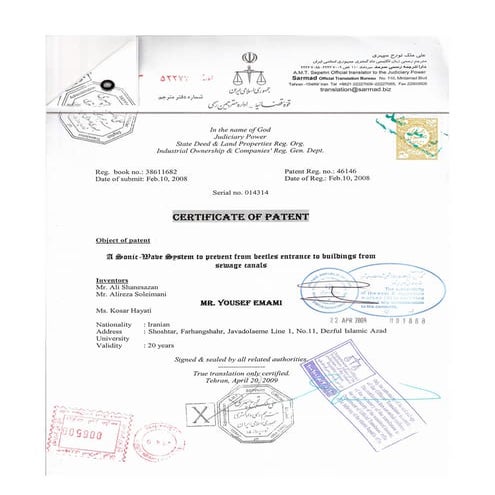 A sonic-wave system that prevents from beetle entrance to building