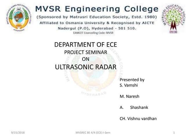 Ultrasonic radar  mini project