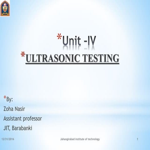Ultrasonic testing