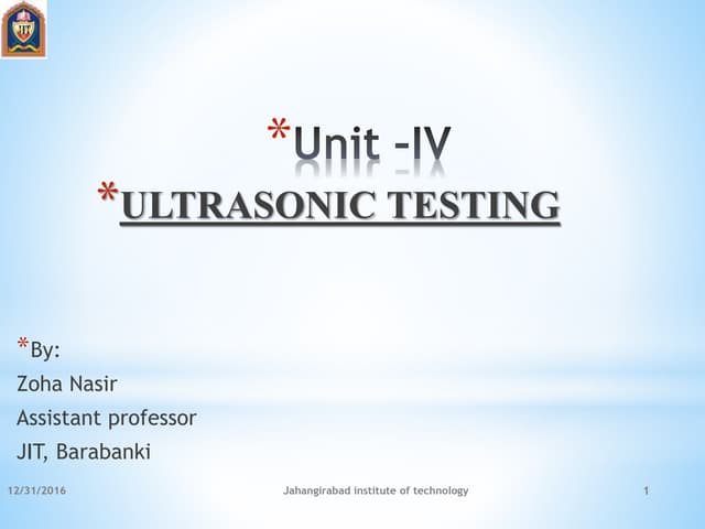 Ultrasonic testing