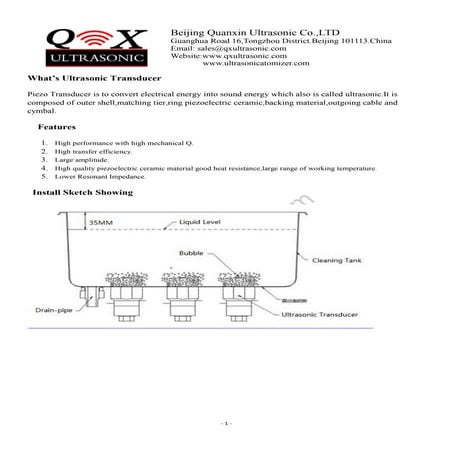 Ultrasonic transducer | PDF