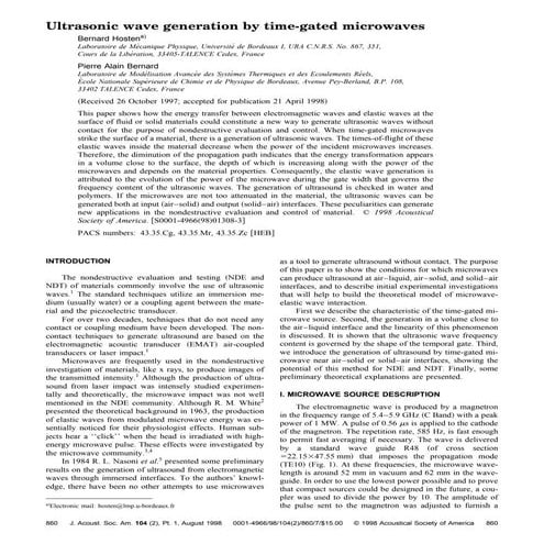 Ultrasonic wave generation by time gated microwaves