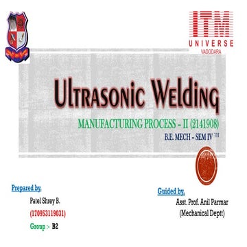 Ultrasonic welding