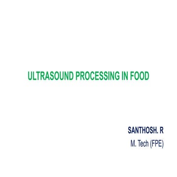 Ultrasound in Food
