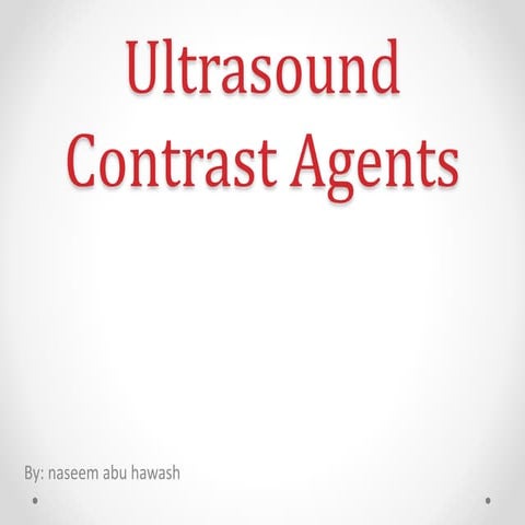 Ultrasound contrast agents
