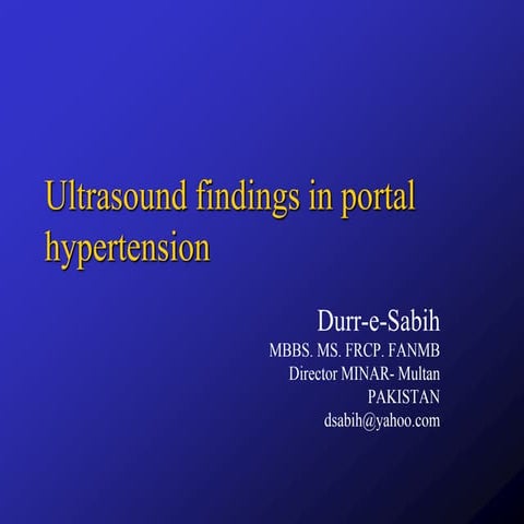 Ultrasound in portal hypertension