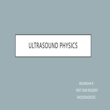 Ultrasound and Doppler physics
