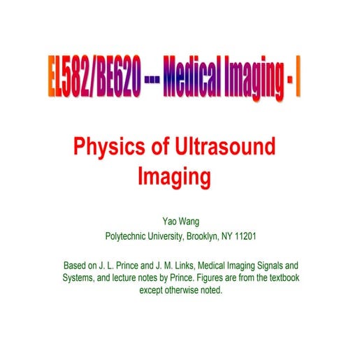 Physics of Ultrasound Imaging