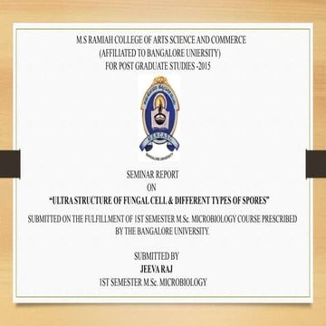 Ultrastructure of fungal cell and different type of