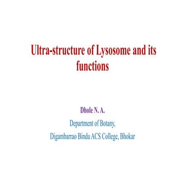 Ultrastructure of Lysosomes and its functions