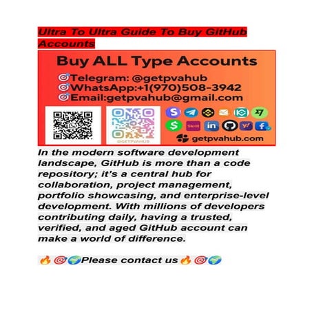 Buy Verified GitHub Account &High-Quality accounts | PDF