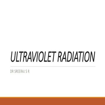 Ultraviolet radiation in Physiotherapy
