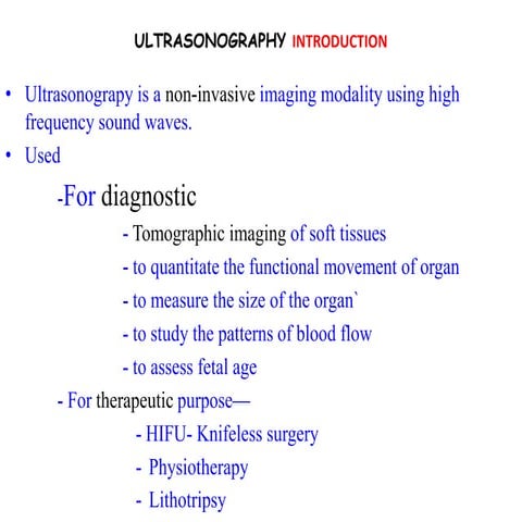 Ultrsonography Principle and application