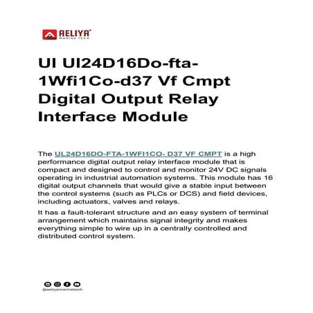 Ul Ul24D16Do-fta-1Wfi1Co-d37 Vf Cmpt Digital Output Relay Interface ...