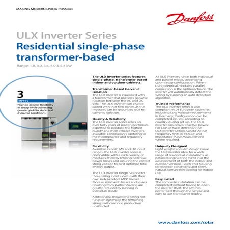 Ulx inverter series residential single phase transformer-based