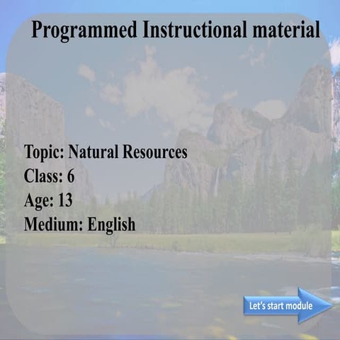 Programed instructional material: Natural resources