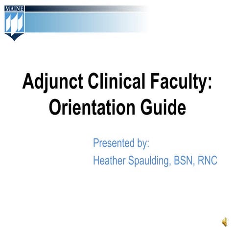 UMaine clinical faculty orientation guide