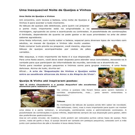 Uma inesquecível noite de queijos e vinhos | DOC
