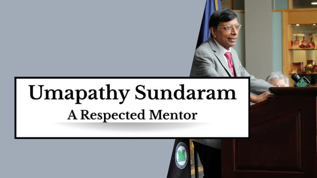 Umapathy Sundaram  -   A Respected Mentor