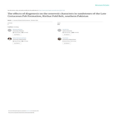 Geological research paper for Pab sandstone