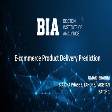 Predicting E-commerce Product Delivery Using Data Analytics
