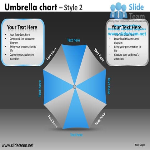 Umbrella chart style design 2 powerpoint presentation slides.
