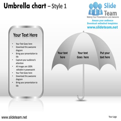 Umbrella protection chart style design 1 powerpoint ppt slides.