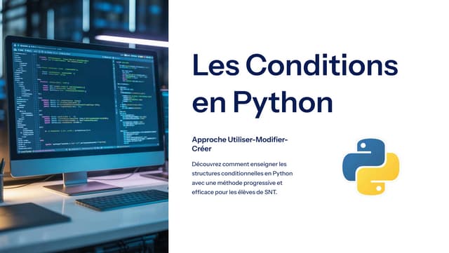 🎓 Enseigner la programmation 💻 en PYTHON - Ex 02 - Les conditions