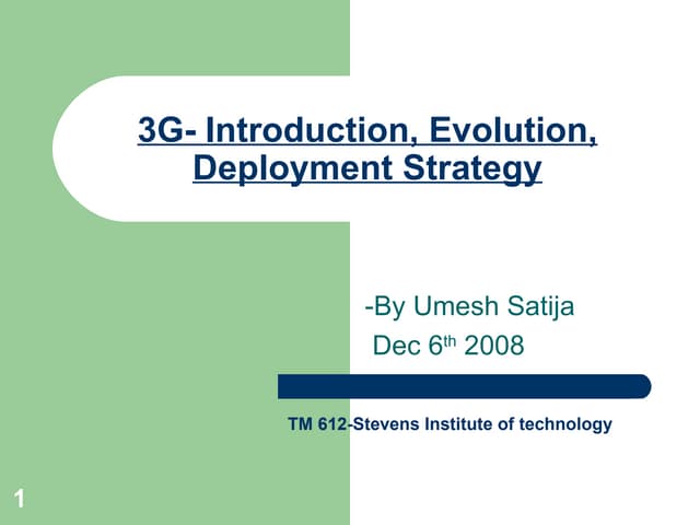 3rd Generation Wireless Networks