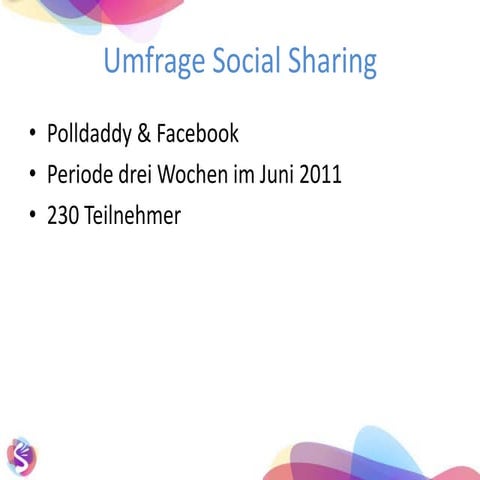 Umfrageergebnisse Social Sharing