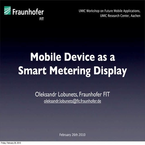 Mobile Device as a Smart Metering Display