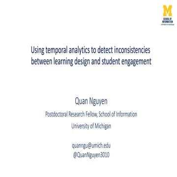 Temporal learning analytics in learning design