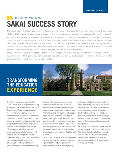 University of Michigan Sakai Case Study