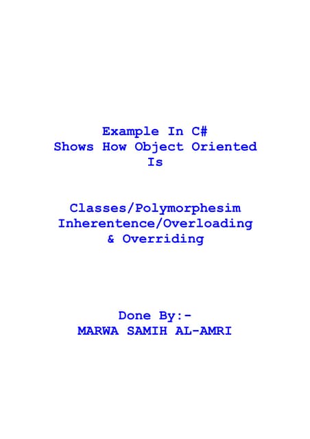 C# example (Polymorphesim)