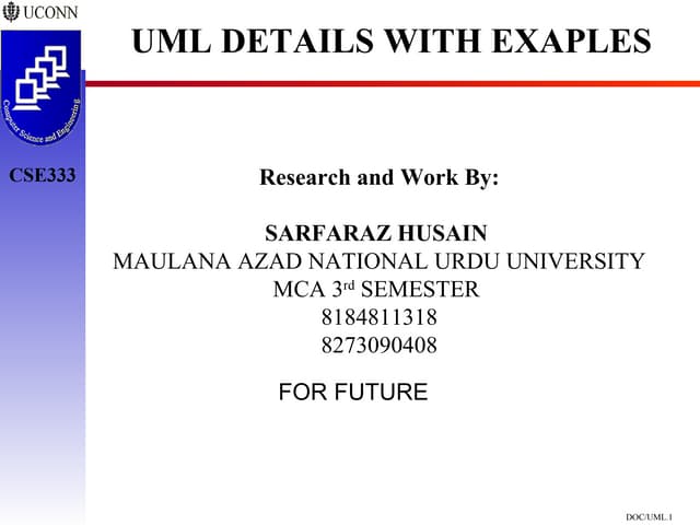 Uml manuu lab BY SARFARAZ HUSAIN