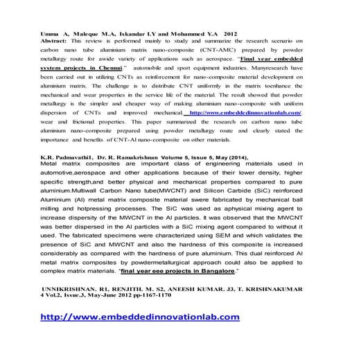 final year embedded system projects in chennai