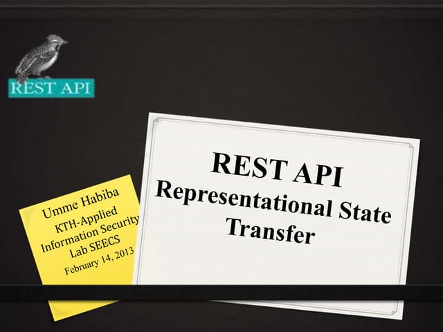 REST API Representational State Transfer