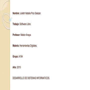 DIAPOSITIVAS DE SOFTWARE LIBRE