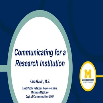 Communicating for a Research Institution